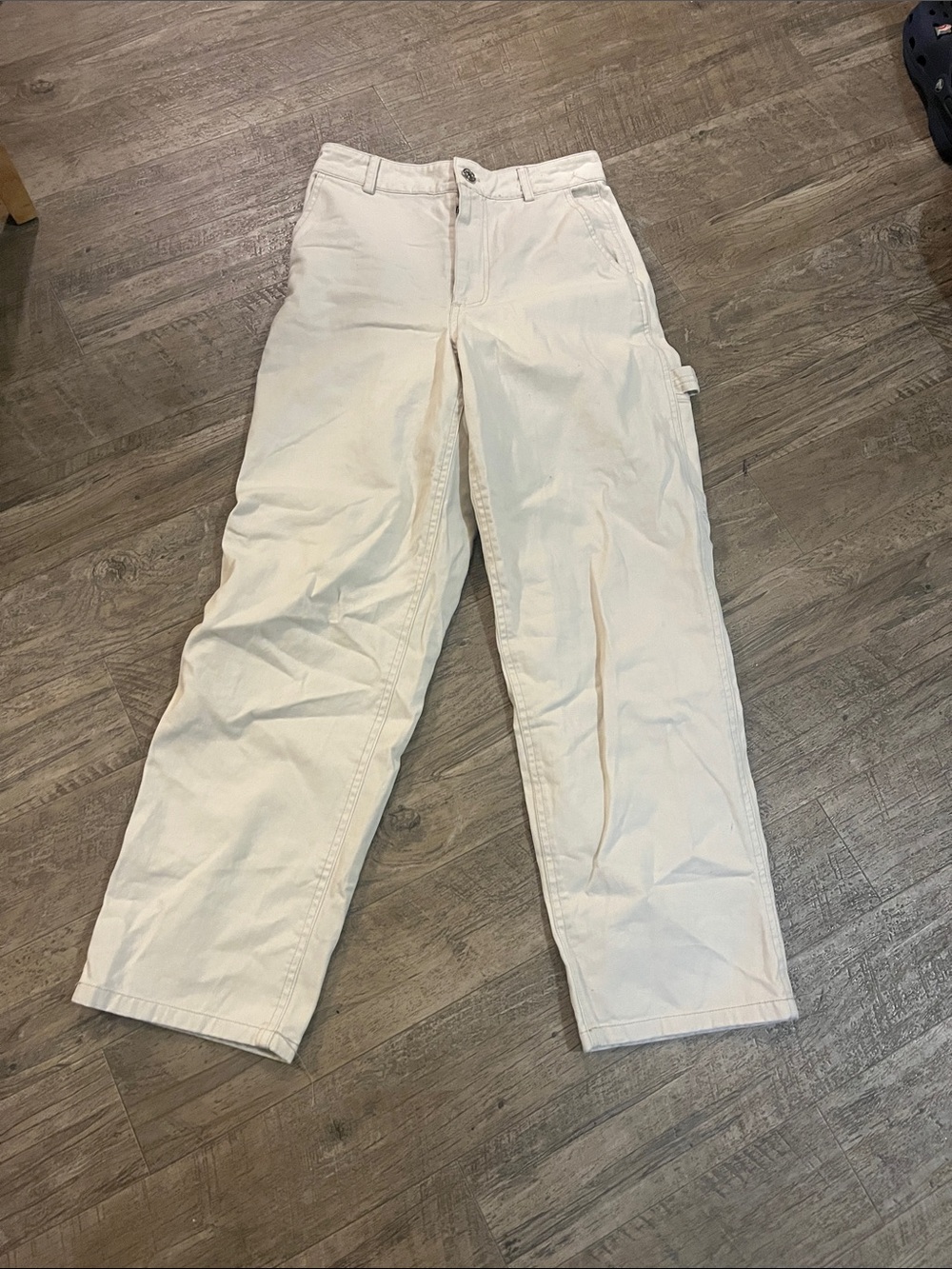 Forever 21 Cream High-Rise Pants